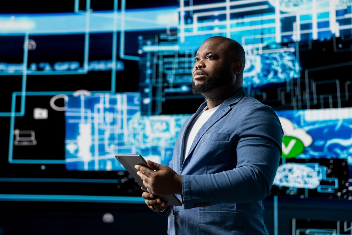 AI expert working.