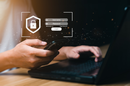 Infographic illustrating steps to protect data from hackers, including strong passwords and software updates.